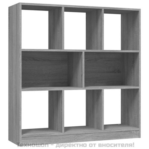 Библиотека, сив сонома, 97,5x29,5x100 см, инженерно дърво
