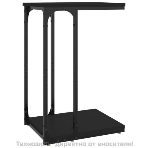 Странична маса, черна, 40x30x60 см, инженерно дърво