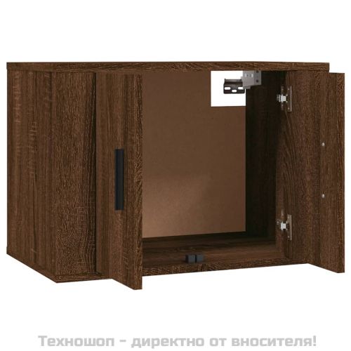 Комплект ТВ шкафове от 2 части, кафяв дъб, инженерно дърво