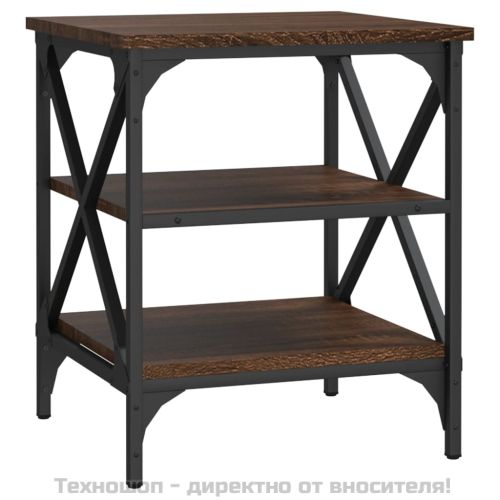 Странични маси, 2 бр, Кафяв дъб, 40x42x50 см, инженерно дърво