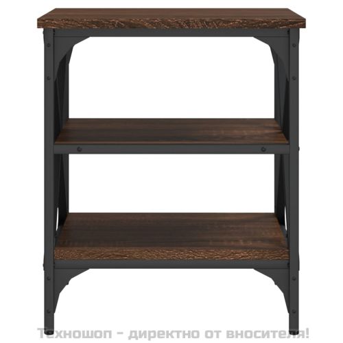 Странични маси, 2 бр, Кафяв дъб, 40x42x50 см, инженерно дърво