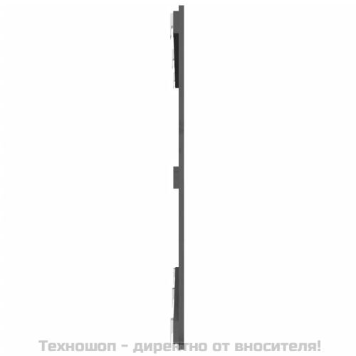 Стенна табла за спалня, сива, 147x3x90 см, борово дърво масив