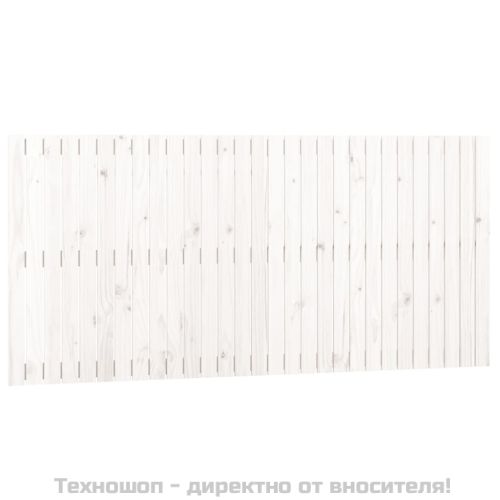 Стенна табла за спалня, бяла, 185x3x90 см, борово дърво масив