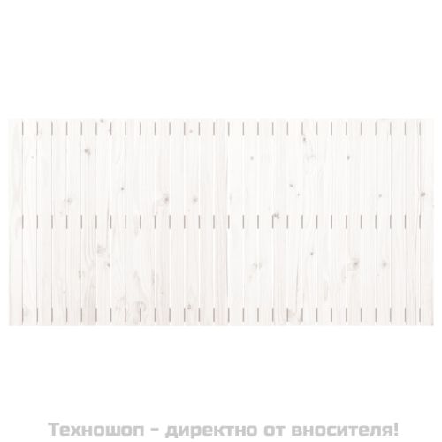 Стенна табла за спалня, бяла, 185x3x90 см, борово дърво масив