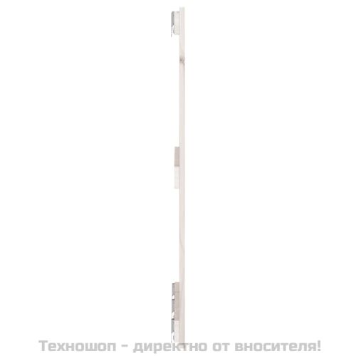 Стенна табла за спалня, бяла, 185x3x90 см, борово дърво масив