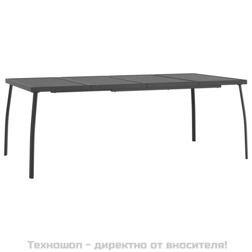 Градински трапезен комплект от 9 части, антрацит, стомана