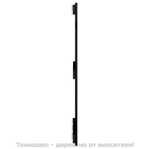 Стенна табла за спалня, черна, 185x3x90 см, борово дърво масив