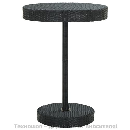 Градински бар комплект 5 части черен полиратан и акация масив