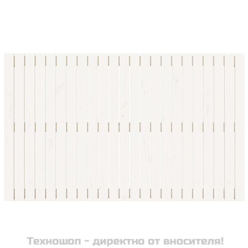 Стенна табла за спалня, бяла, 147x3x90 см, борово дърво масив