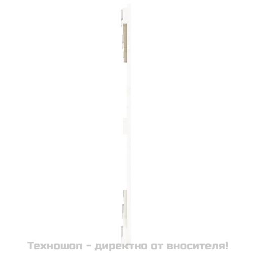 Стенна табла за спалня, бяла, 147x3x90 см, борово дърво масив