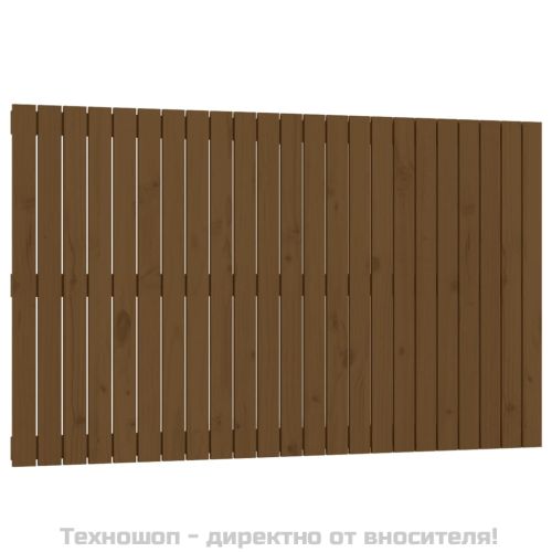 Стенна табла за спалня, меденокафява, 147x3x90 см, бор масив