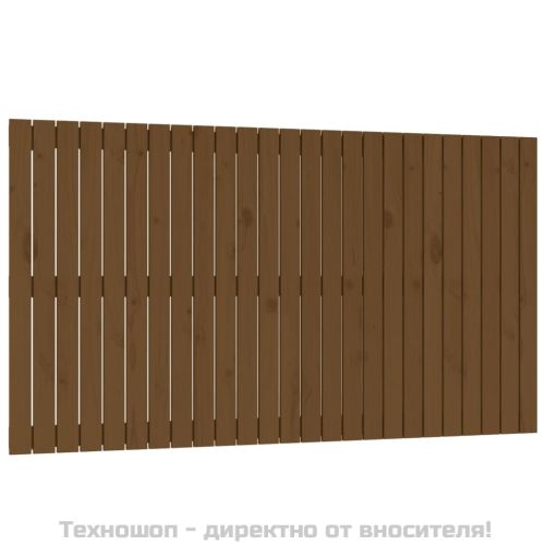 Стенна табла за спалня, меденокафява, 159,5x3x90 см, бор масив