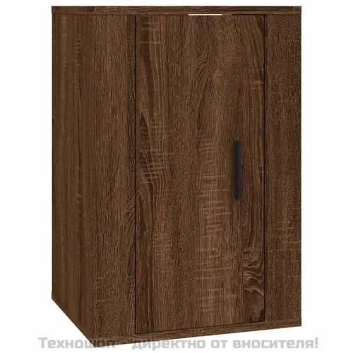 Комплект ТВ шкафове от 2 части, кафяв дъб, инженерно дърво