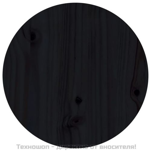 Кафе маса, черна, Ø 40x60 см, борово дърво масив