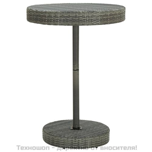 Градински бар комплект 5 части сив полиратан и акация масив