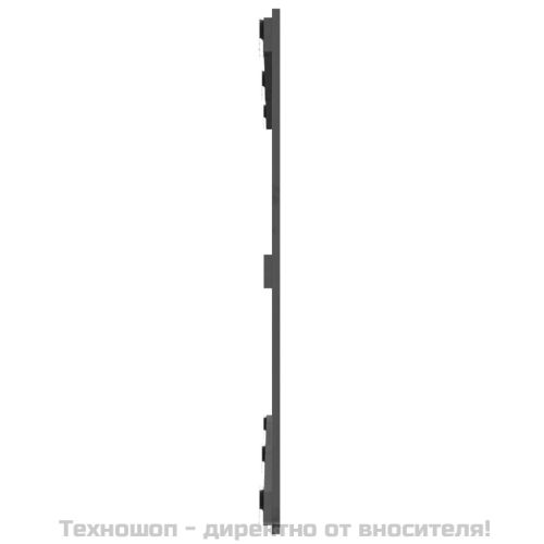 Стенна табла за спалня, сива, 127,5x3x90 см, борово дърво масив