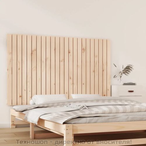 Стенна табла за спалня, 147x3x90 см, борово дърво масив