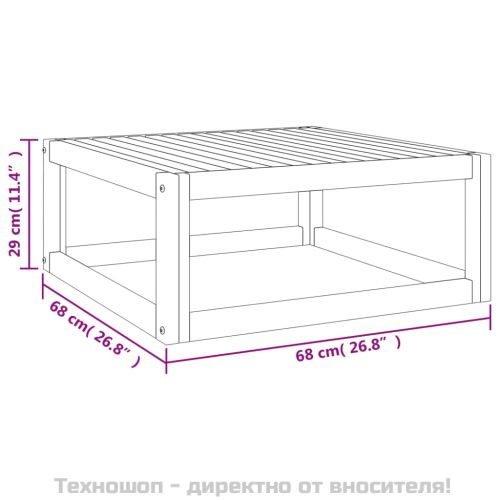Градински комплект със светлосиви възглавници, 6 части, масив