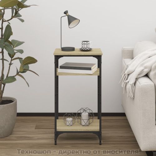 Странична маса, дъб сонома, 40x30x75 см, инженерно дърво