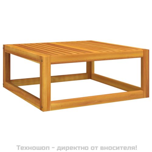 Градински комплект със светлосиви възглавници, 11 части, масив