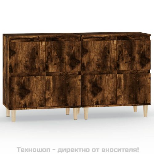 Сайдборд, 2бр, опушен дъб, 60x35x70 см, инженерно дърво