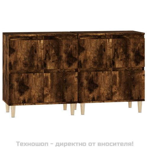 Сайдборд, 2бр, опушен дъб, 60x35x70 см, инженерно дърво