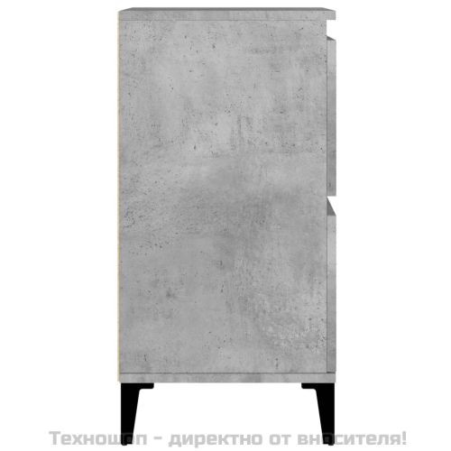 Сайдборд, 3 бр, бетонно сиво, 60x35x70 см, инженерно дърво