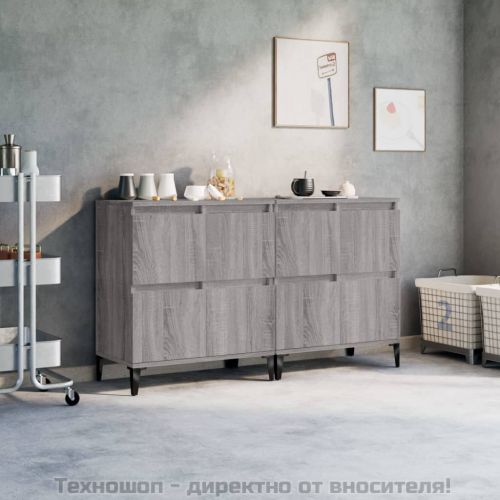 Сайдборд, 2 бр, сив сонома, 60x35x70 см, инженерно дърво