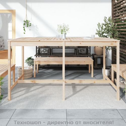 Градинска маса, 203,5x90x110 см, борово дърво масив