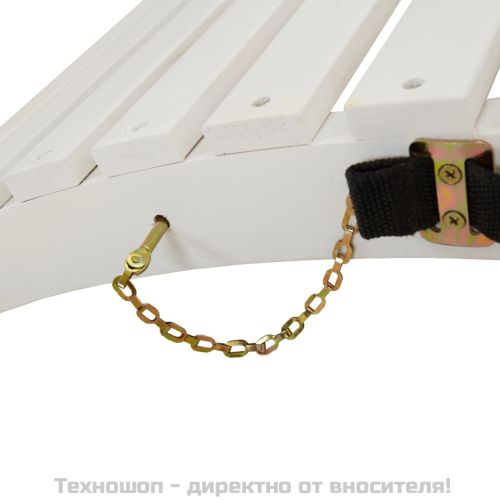 Шезлонги, 2 бр, бели, 184x55x64 см, акациево дърво масив