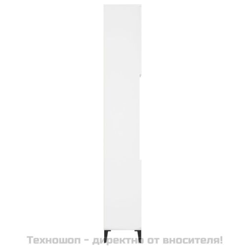 Шкаф за баня, бял, 30x30x190 см, инженерно дърво