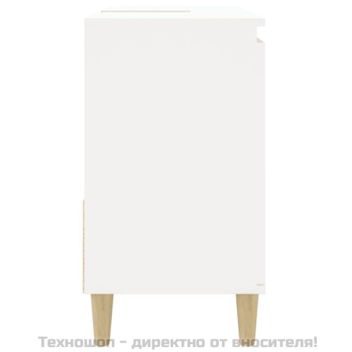 Шкаф за баня, бял, 65x33x60 см, инженерно дърво