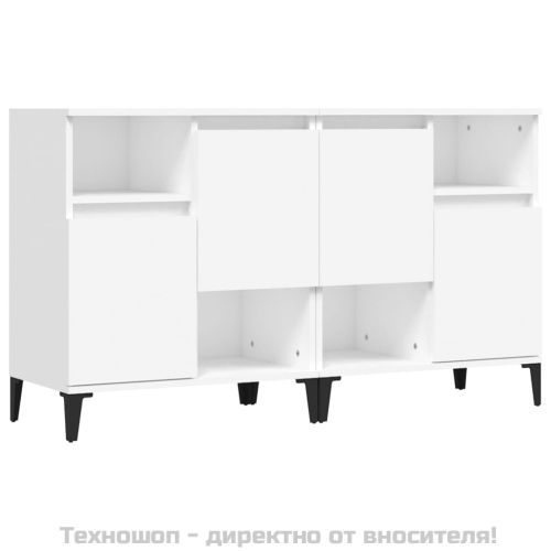 Сайдборди, 2 бр, бели, 60x35x70 см, инженерно дърво