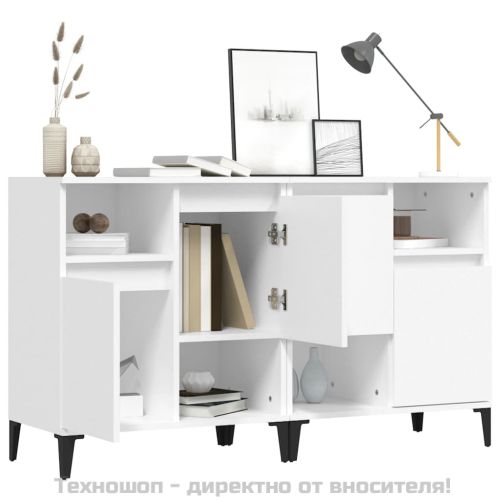 Сайдборди, 2 бр, бели, 60x35x70 см, инженерно дърво