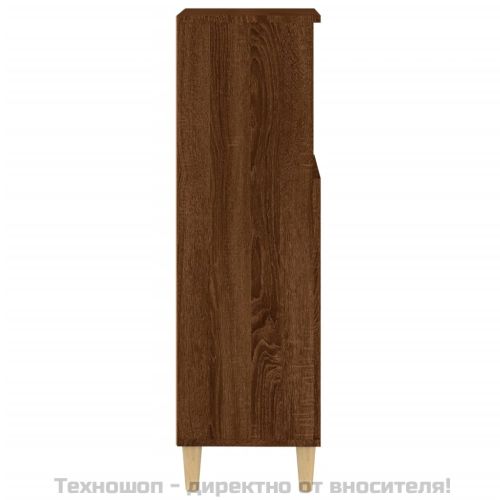 Шкаф за баня, кафяв дъб, 30x30x100 см, инженерно дърво