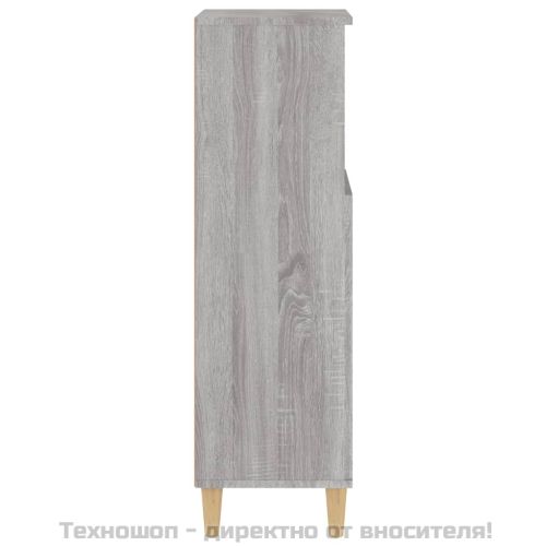 Шкаф за баня, сив сонома, 30x30x100 см, инженерно дърво