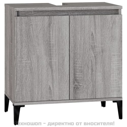 Шкаф за мивка, сив сонома, 58x33x60 см, инженерно дърво