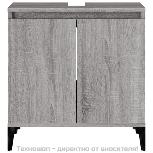 Шкаф за мивка, сив сонома, 58x33x60 см, инженерно дърво