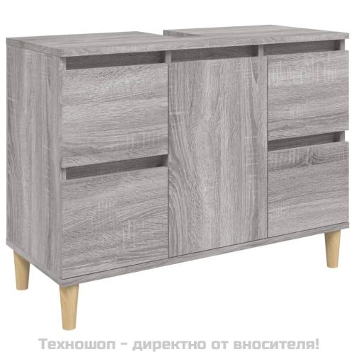 Шкаф за мивка, сив сонома, 80x33x60 см, инженерно дърво