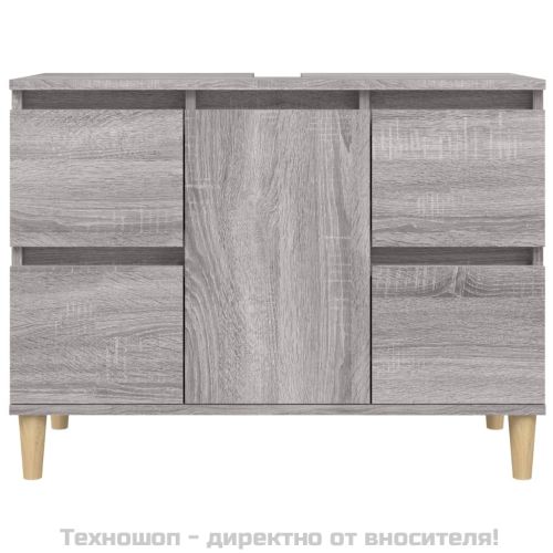 Шкаф за мивка, сив сонома, 80x33x60 см, инженерно дърво