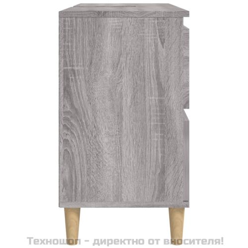 Шкаф за мивка, сив сонома, 80x33x60 см, инженерно дърво