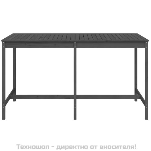 Градинска маса, сива, 203,5x90x110 см, борово дърво масив