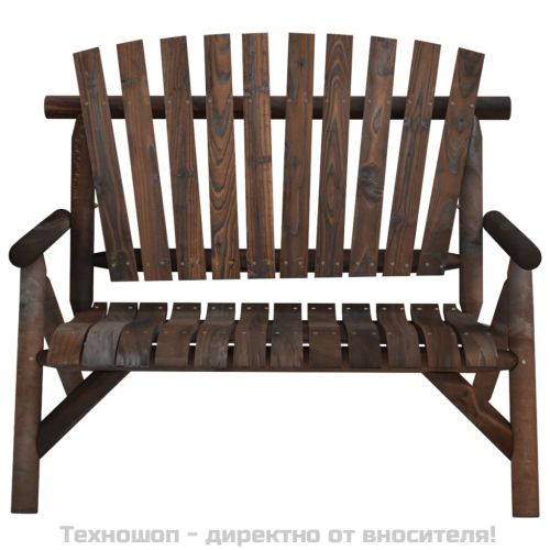2-местна градинска пейка, 119x85x98 см, масивен смърч