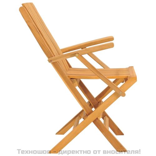 Сгъваеми градински столове, 2 бр, 61x67x90 см, тик масив