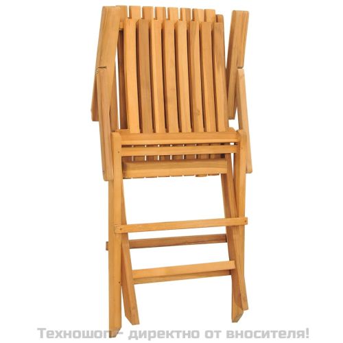 Сгъваеми градински столове, 2 бр, 61x67x90 см, тик масив