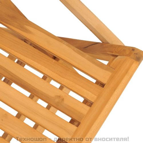 Сгъваеми градински столове, 2 бр, 61x67x90 см, тик масив