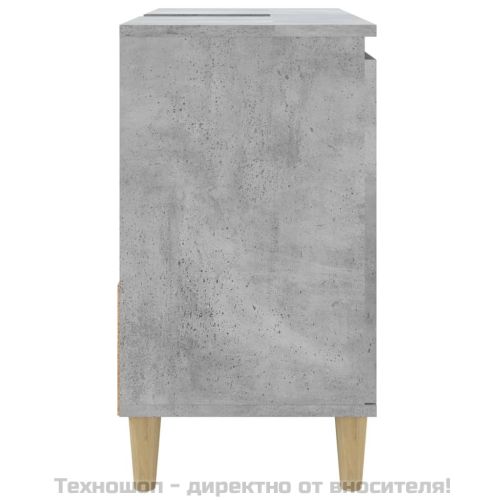 Шкаф за баня, бетонно сив, 65x33x60 см, инженерно дърво