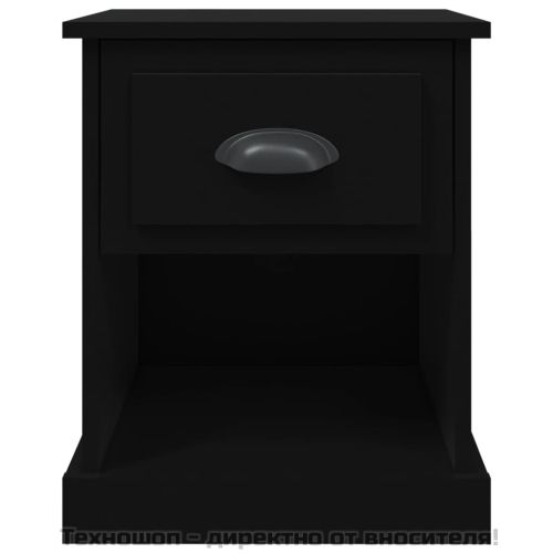 Нощни шкафчета, 2 бр, черни, 39x39x47,5 см, инженерно дърво