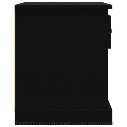 Нощни шкафчета, 2 бр, черни, 39x39x47,5 см, инженерно дърво
