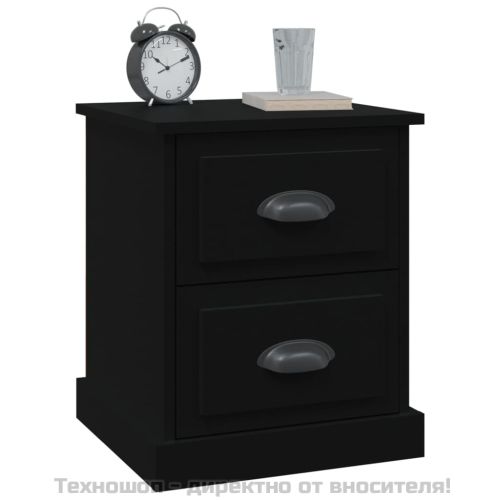 Нощно шкафче, черно, 39x39x47,5 см, инженерно дърво